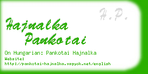 hajnalka pankotai business card